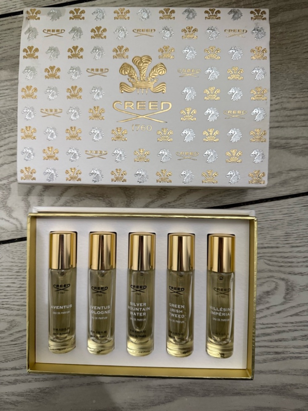 Creed men’s  Set - Gold and Clear      (5 pcs) authentic